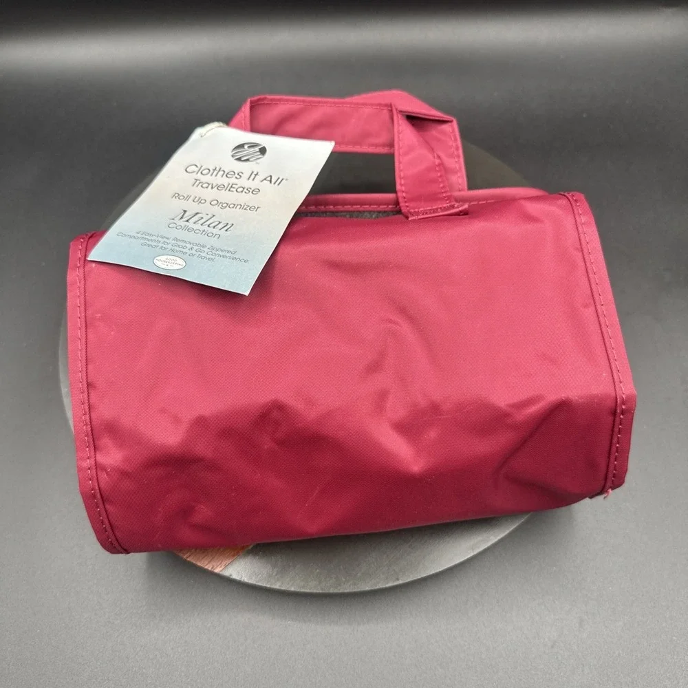 Joy Mangano JM Better Red Beauty Large Roll Up Case Deluxe Organizer Travel